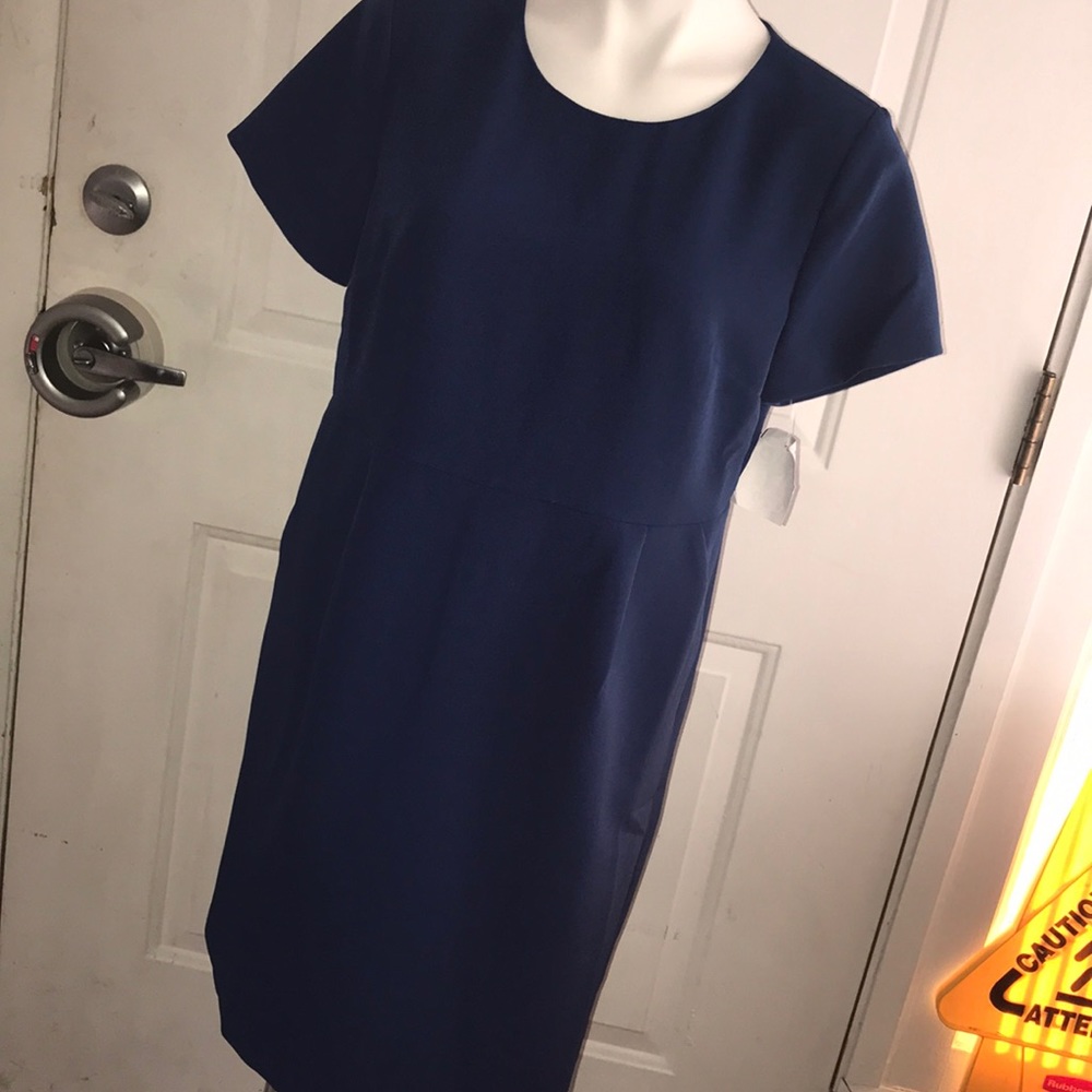 PETITE blue dress with pockets! NWOT